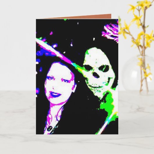 怖がる カード (黄色い花)