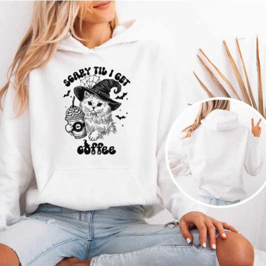 怖くてコーヒー猫を飼う | かわいいハロウィーン パーカ