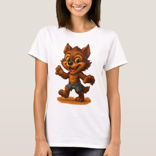 怖くて可愛いベビー人狼ハロウィンシャツ Tシャツ (正面)