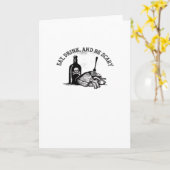 怖くて楽しい名言を食べ飲みしよう カード (黄色い花)