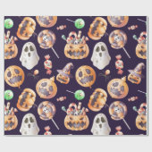 怖くて甘いハロウィーンのカボチャ ラッピングペーパー (フラット)