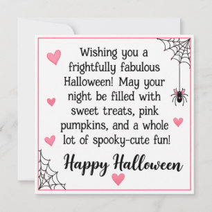 怖くて素敵なピンクのハロウィンカード