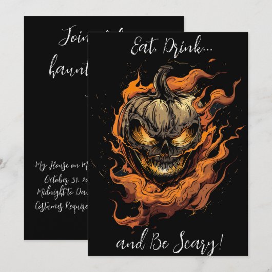 怖くて美味しい ハロウィンを満喫! 招待状 (正面/裏面)