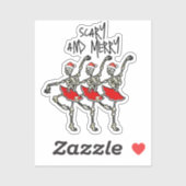 怖くて陽気なクリスマススカルスケルトンバレリーナ シール (シート)