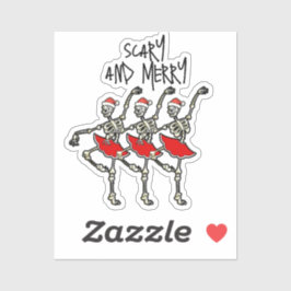 怖くて陽気なクリスマススカルスケルトンバレリーナ シール