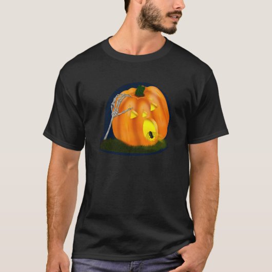 怖くて震えるパンプキン Tシャツ (正面)