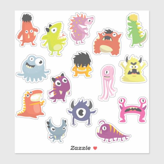 怖くない怖い怪物の子供たちおっちょこちょいの。 シール (シート)