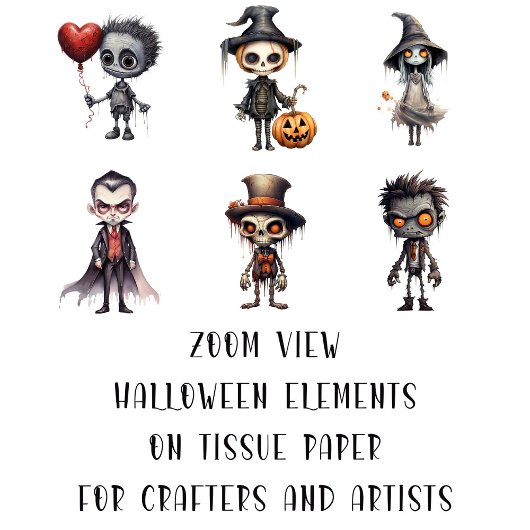 怖ろしいかわいいホラーキャラクターforアートと工芸品 薄葉紙