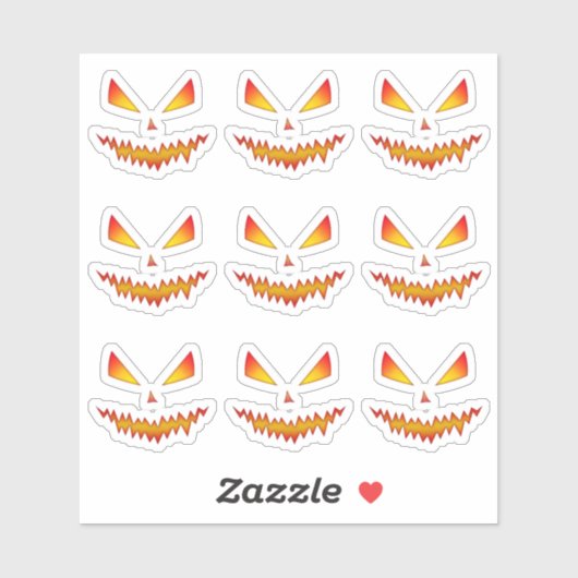 怖カッコいいいジャックオランタン顔ハロウィンパターン シール (シート)