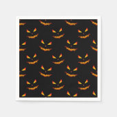 怖カッコいいいジャックオランタン顔ハロウィンパターン スタンダードカクテルナプキン (正面)