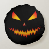 怖カッコいいいジャックオランタン顔ハロウィーン ラウンドクッション (裏面)
