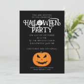 怖クールいジャックオランタンハロウィーンブラックオレンジ 招待状 (スタンド正面)