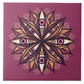 怖サイケデリックい目で花トリップ(幻覚体験)のようなを描く タイル (正面)