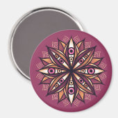 怖サイケデリックい目で花トリップ(幻覚体験)のようなを描く マグネット (正面/裏面)