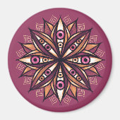 怖サイケデリックい目で花トリップ(幻覚体験)のようなを描く マグネット (正面)