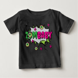 怖ファンキーい可愛い'ZomBaby'ゾンビプン ベビーTシャツ