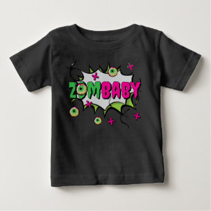 怖ファンキーい可愛い'ZomBaby'ゾンビプン ベビーTシャツ