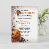 怖不気味いカボチャとスパイダーズハローウィンパーティ 招待状 (スタンド正面)