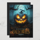 怖不気味いカボチャ大人ハローウィンパーティ 招待状 (正面/裏面)
