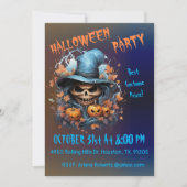 怖不気味いスカルハローウィンパーティ 招待状 (正面)