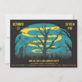 怖不気味い夜。黒ハロウィーンの衣装パーティー 招待状 (正面)