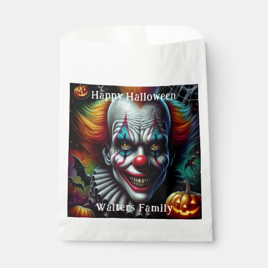 怖不気味ピエロハローウィンパーティパーソナライズされた フェイバーバッグ (正面)