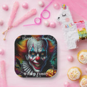 怖不気味ピエロハローウィンパーティパーソナライズされた ペーパープレート (パーティー)