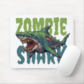 怖怒いゾンビシャークイラストレーション マウスパッド (マウス)