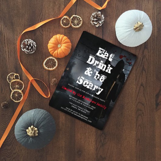 怖食べい飲み物と怖くなれハローウィンパーティ 招待状