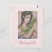 思いの丈を伝えるアイビーのブライドガール 鉛筆イラスト ポストカード (正面/裏面)