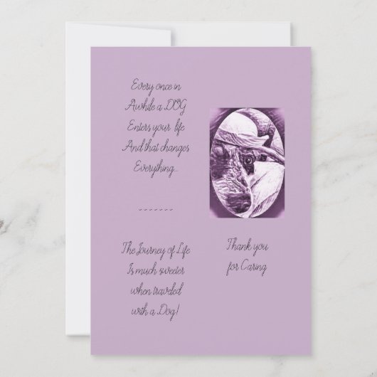 思いやりがあるカード-ペットの損失をありがとう サンキューカード (裏面)