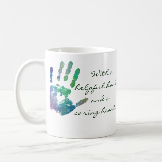 思いやりがあるハートのマグ コーヒーマグカップ (左)