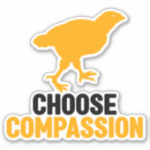 思いやりとビーガン行動を選ぶ シール (正面)