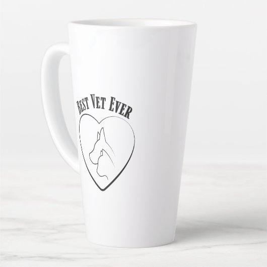 思いやりのある獣医の動物の気にデザイン カフェラテマグ (左アングル)