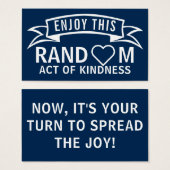 思いやりのカードの無作為な行為 (正面&裏面)