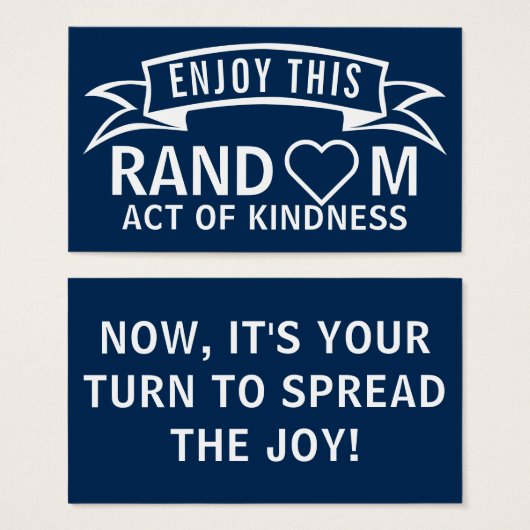 思いやりのカードの無作為な行為 (正面&裏面)