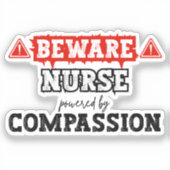 思いやりの力を持つナース | ナースと医療 シール (正面)