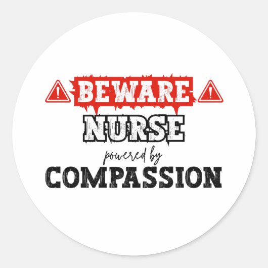 思いやりの力を持つナース | ナースと医療 ラウンドシール (正面)