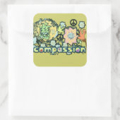 思いやりの漢字ステッカー –  スクエアシール (バッグ)