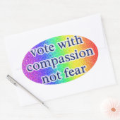 思いやりを持たずに投票する 楕円形シール (封筒)