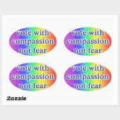 思いやりを持たずに投票する 楕円形シール (シート)