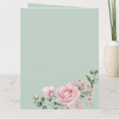 思いやりピンクの植物ローズ セージ カード (裏面)