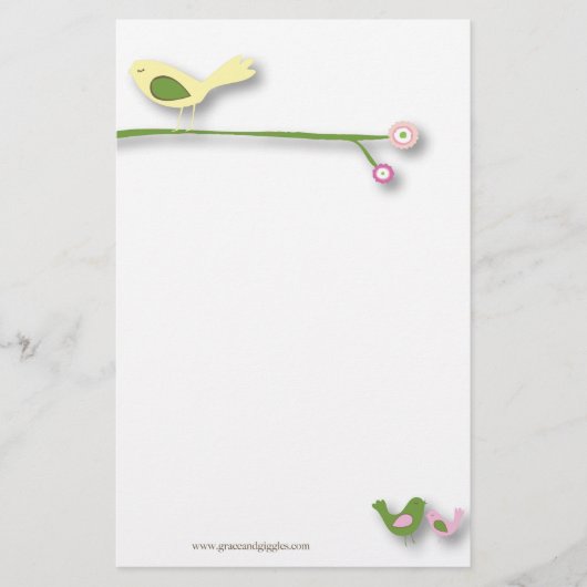 思い付きで鳥 便箋 (正面)