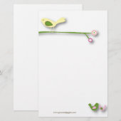 思い付きで鳥 便箋 (正面/裏面)