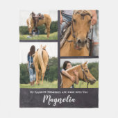 思い出お気に入りのペット記念馬の写真 フリースブランケット (正面)