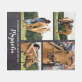 思い出お気に入りのペット記念馬の写真 フリースブランケット (正面(横))