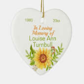 思い出かわいらしを愛するフローラひまわりの記念碑 セラミックオーナメント (右)
