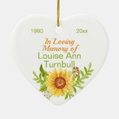 思い出かわいらしを愛するフローラひまわりの記念碑 セラミックオーナメント (裏面)