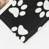 思い出が好きな黒い写真集でペットの足を描く フリースブランケット (角)