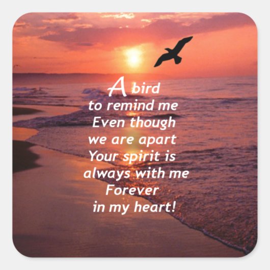 思い出させる鳥 スクエアシール (正面)